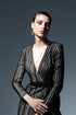 V' Neck Long Sleeve Wrap Mini Dress